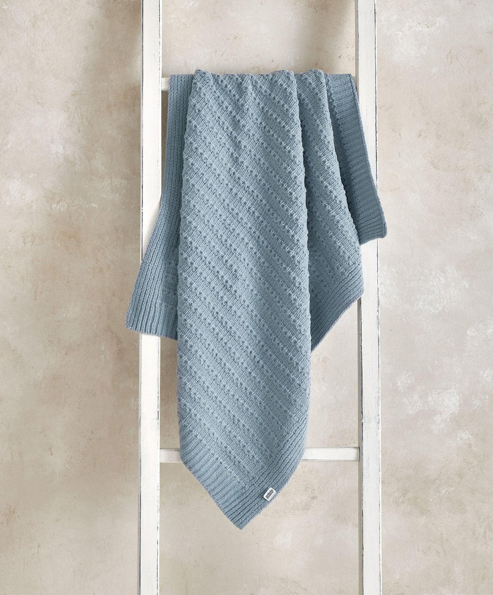 Chenille Blanket - Blue Stripe | Mamas & Papas