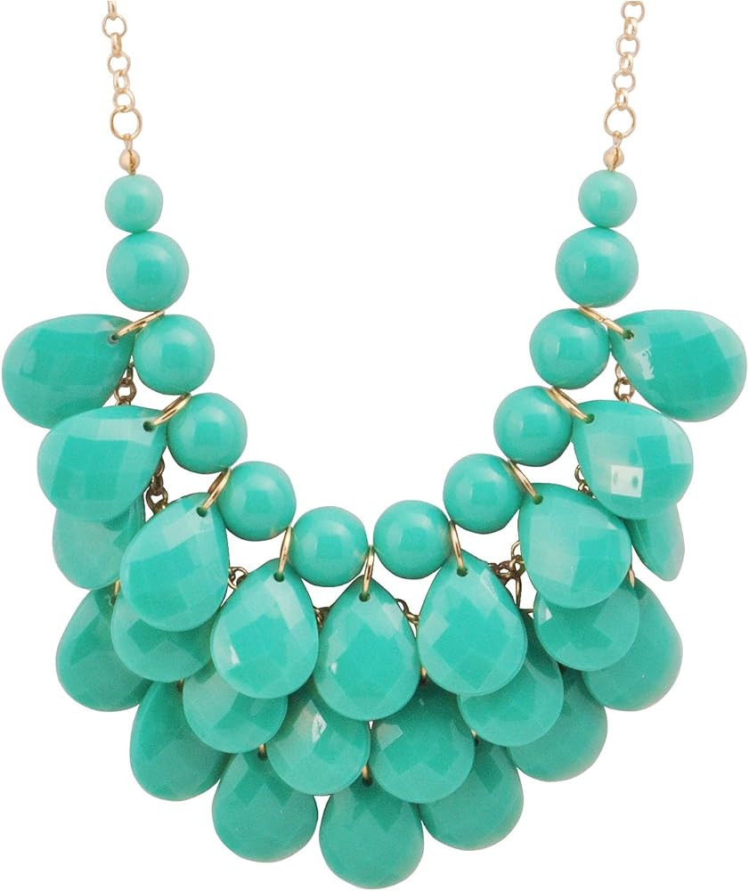 JANE STONE Fashion Floating Bubble Necklace Teardrop Bib Collar Statement Jewelry for Women | Amazon (US)