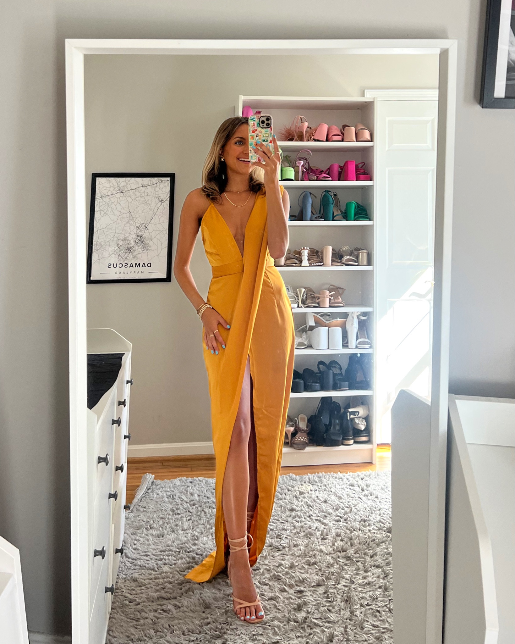 Affordable spring wedding guest dresses under $50 from pretty little thing. Wearing size XS 💛👗