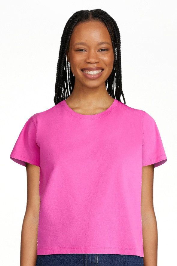 Free Assembly Women's and Women's Plus Cotton Cropped Boxy Tee with Short Sleeves, Sizes XS-4X | Walmart (US)