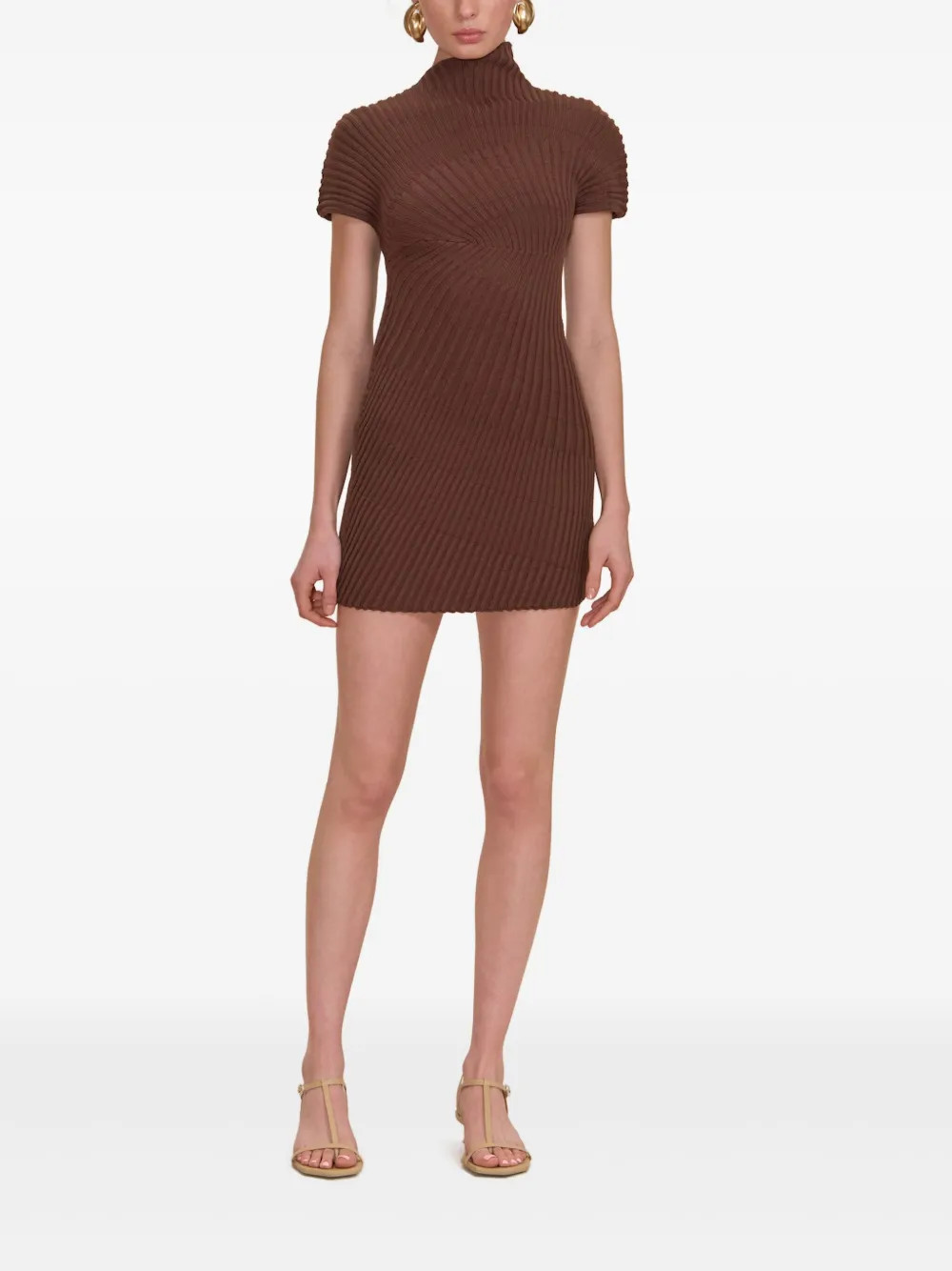Cult Gaia Luka Mini Dress | Brown | FARFETCH | Farfetch Global