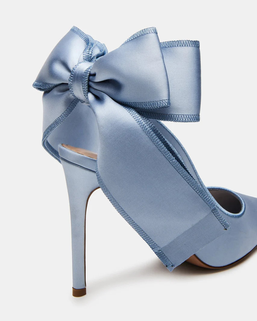 TEACUP Blue Satin Pointed-Toe Slingback Heel | Women's Heels | Steve Madden (US)