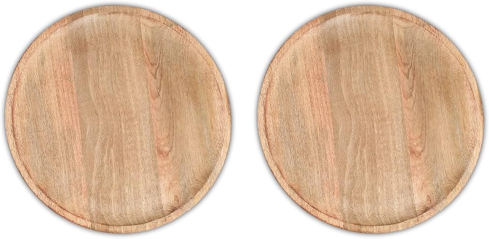 Light & Pro Wooden Charger Plates, Round Natural Wood Centerpiece Tableware Service Plate For Sal... | Amazon (US)