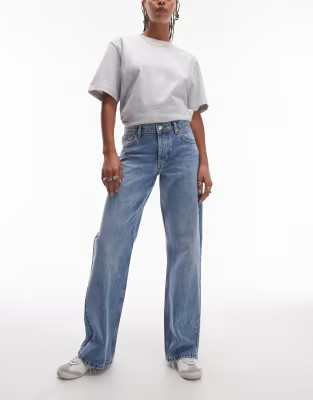 Topshop Ember low rise wide leg jeans in bleach | ASOS (Global)