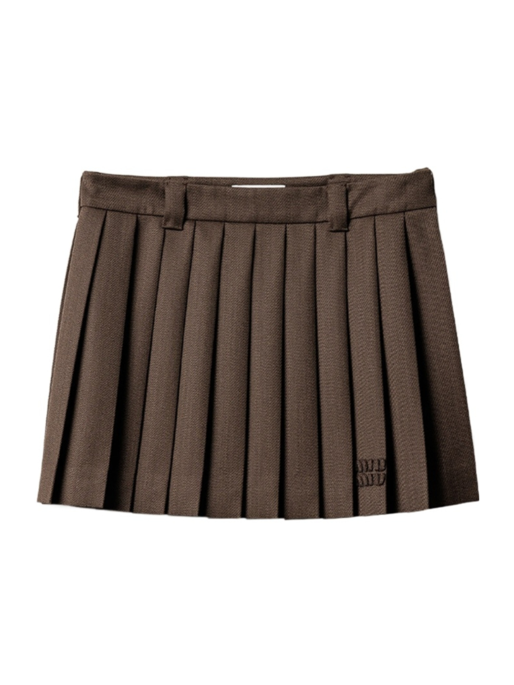 Miu Miu Logo Detailed Pleated Mini Skirt | Senser US