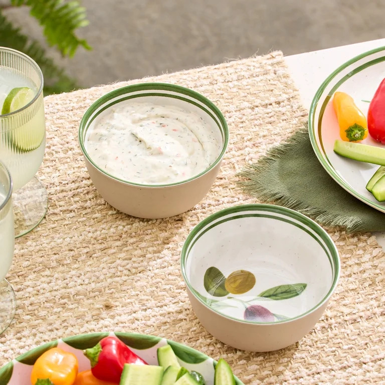 Better Homes and Gardens 2-Piece Bamboo Melamine Olive Dip Bowl Set - Walmart.com | Walmart (US)