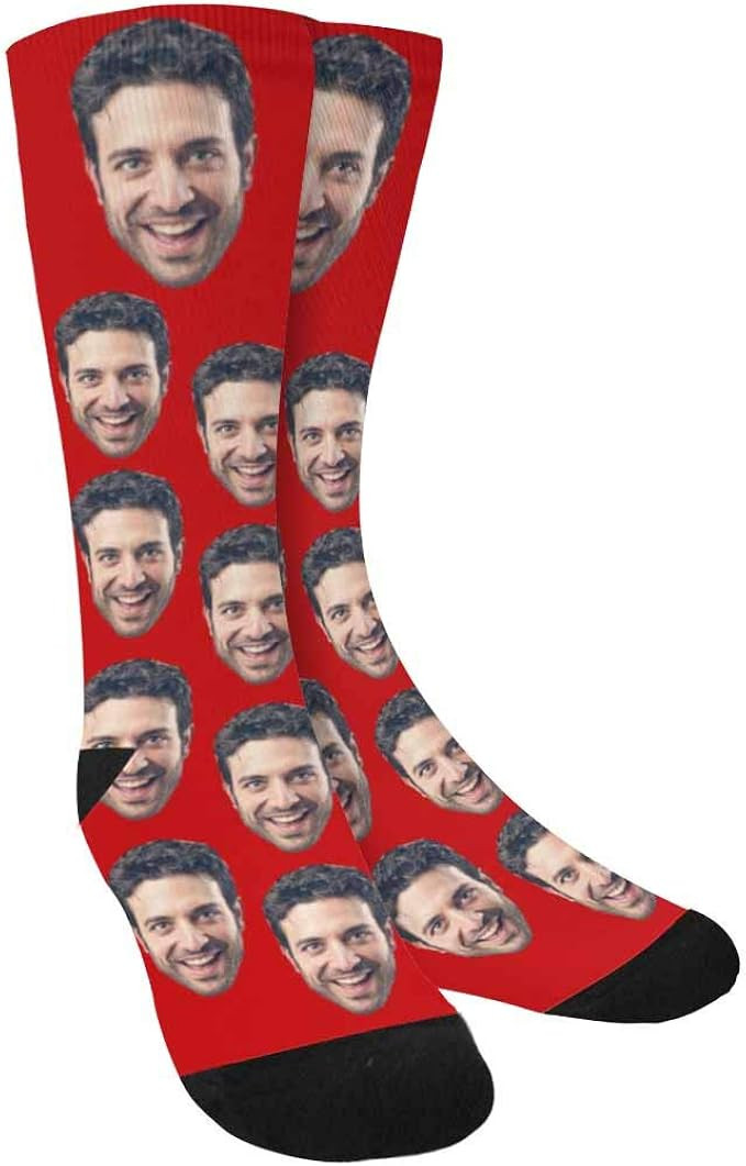 Custom Face Socks with Picture Upload, Personalized Socks with Photo Customized Unisex Funny Crew... | Amazon (US)