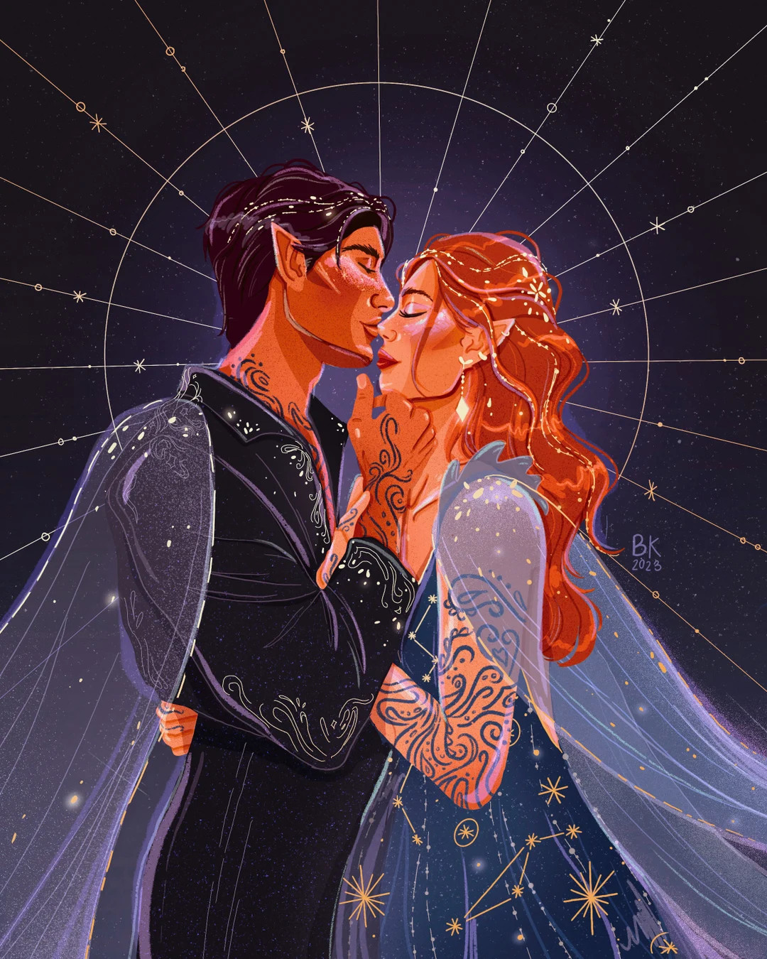 Feyre & Rhys *gold Foil Print* - Etsy | Etsy (US)