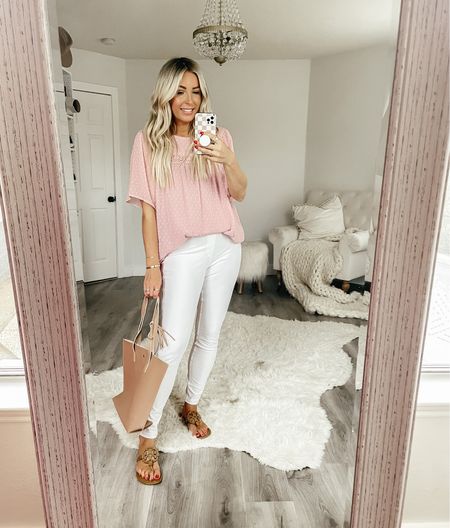 Workwear top sized up to a large and sized up to a large in the white pants. Spring fashion. Work outfit. Date night 

#LTKFind #LTKworkwear #LTKsalealert