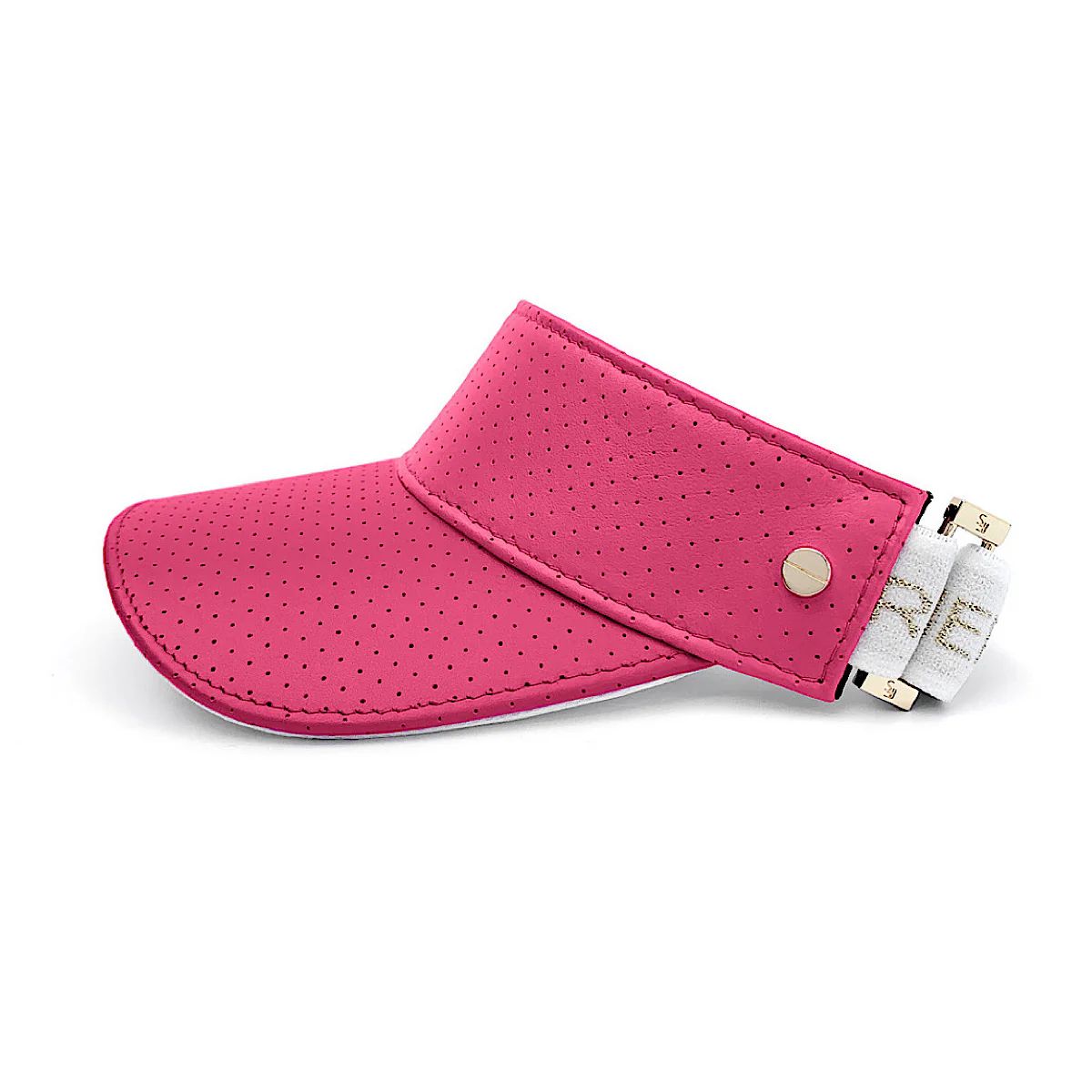 The Visor - Flamingo Pink Leather & Gold | Fenix Sportier