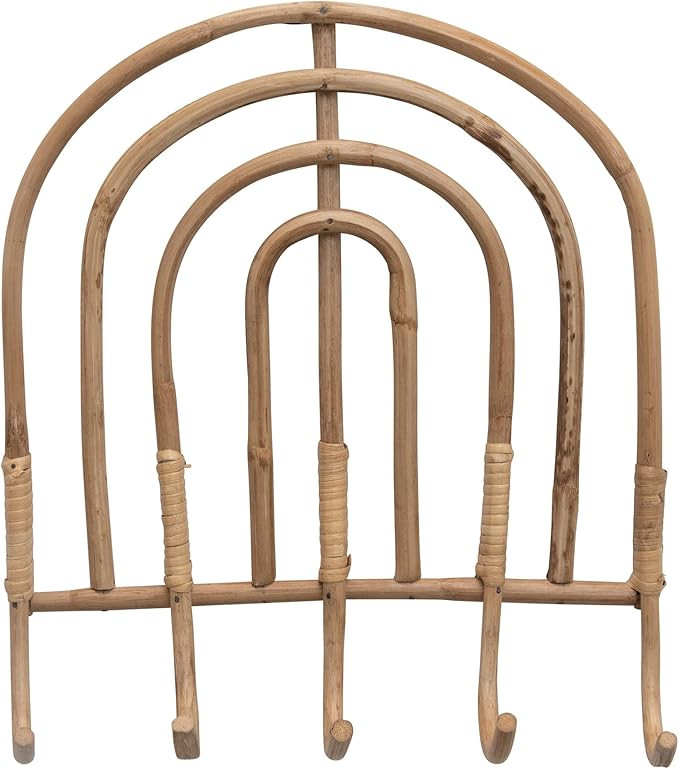 Bloomingville Rattan 5 Hooks Wall Décor, Natural | Amazon (US)