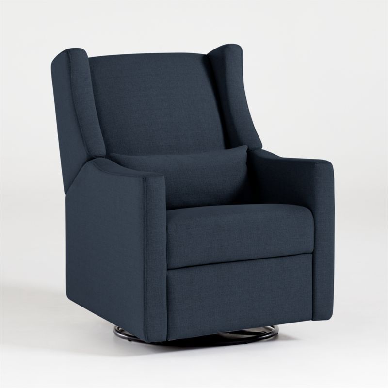 Babyletto Kiwi Navy Power Recliner in Eco-Performance Fabric + Reviews | Crate & Kids | Crate & Barrel
