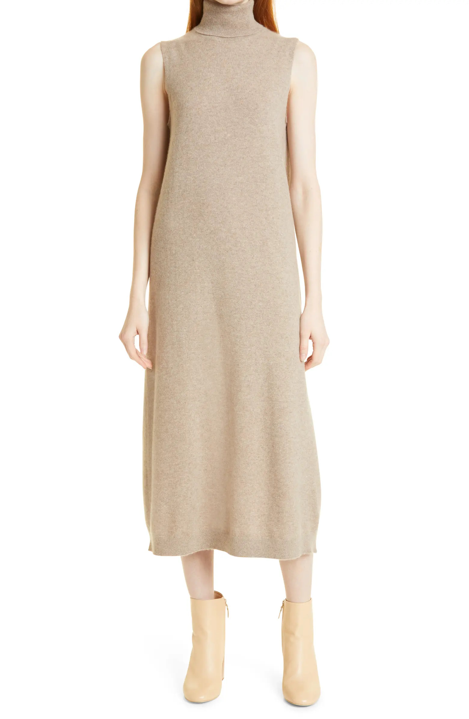 Sleeveless Turtleneck Cashmere Midi Sweater Dress | Nordstrom