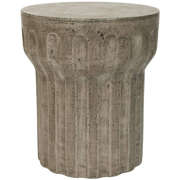 Safavieh Vesta Outdoor Modern Concrete Round Accent Table - Dark Grey - Walmart.com | Walmart (US)