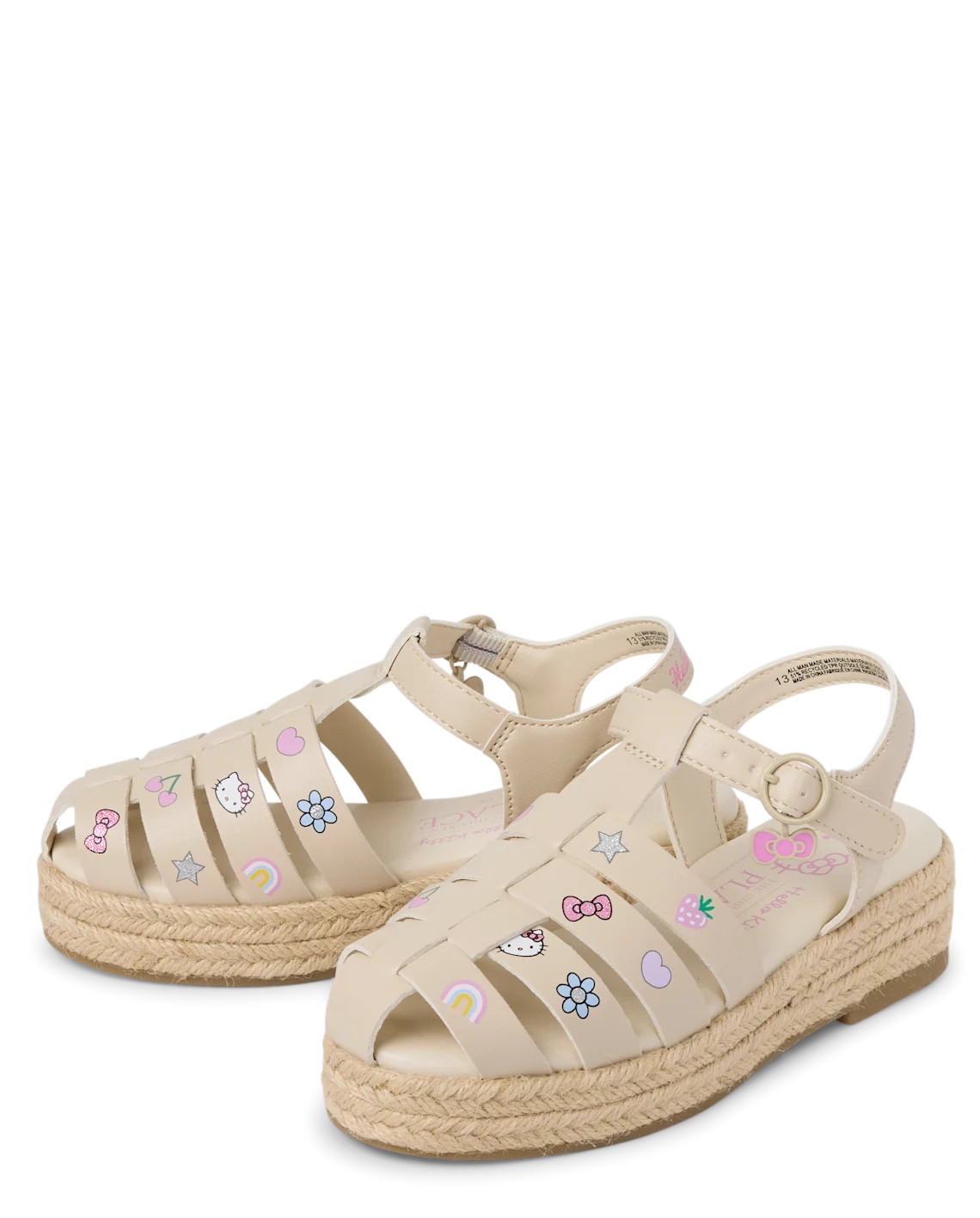 Girls Hello Kitty® Icon Espadrille Fisherman Sandals - gray | The Children's Place
