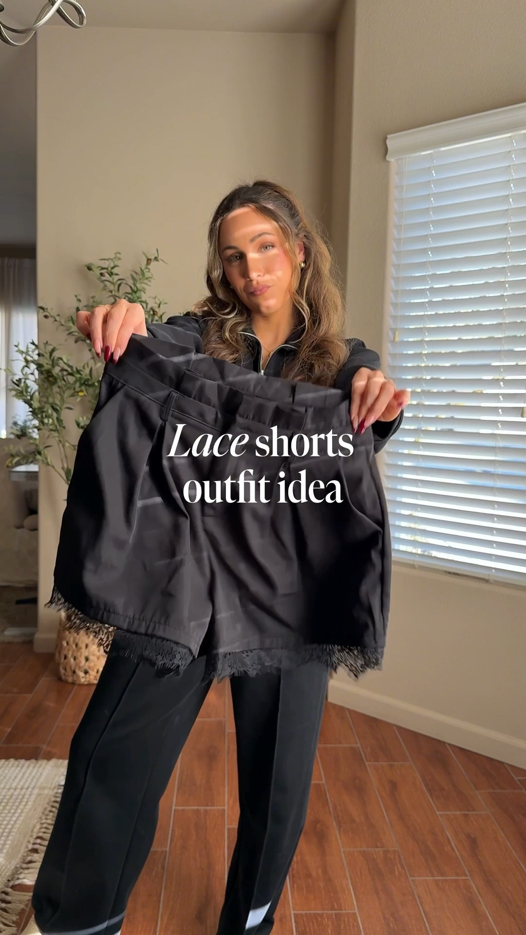 How to style black lace shorts this winter ❄️ 

#LTKootd #LTKdayinmylife #LTKgrwm