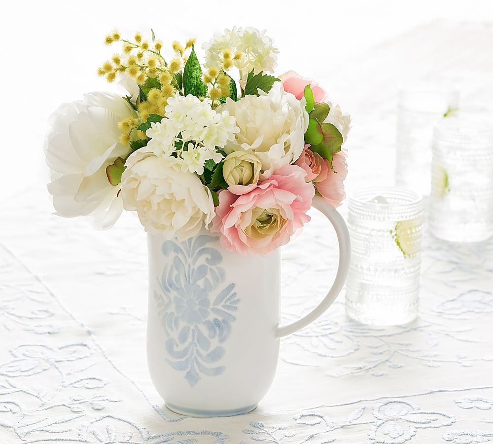 Faux White Hydrangea Composed Arrangement | Pottery Barn (US)