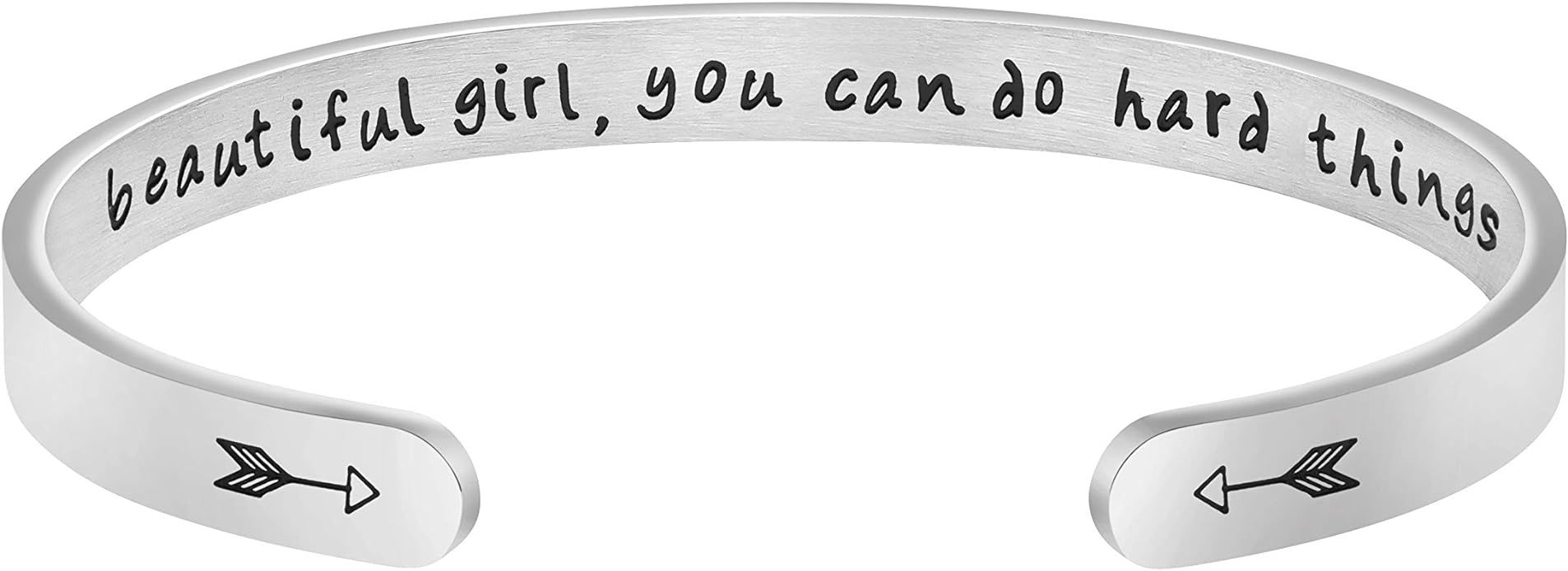 Inspirational Mantra Cuff Bracelets for Women Friend Encouragement Gift for Her Personalized Birt... | Amazon (US)