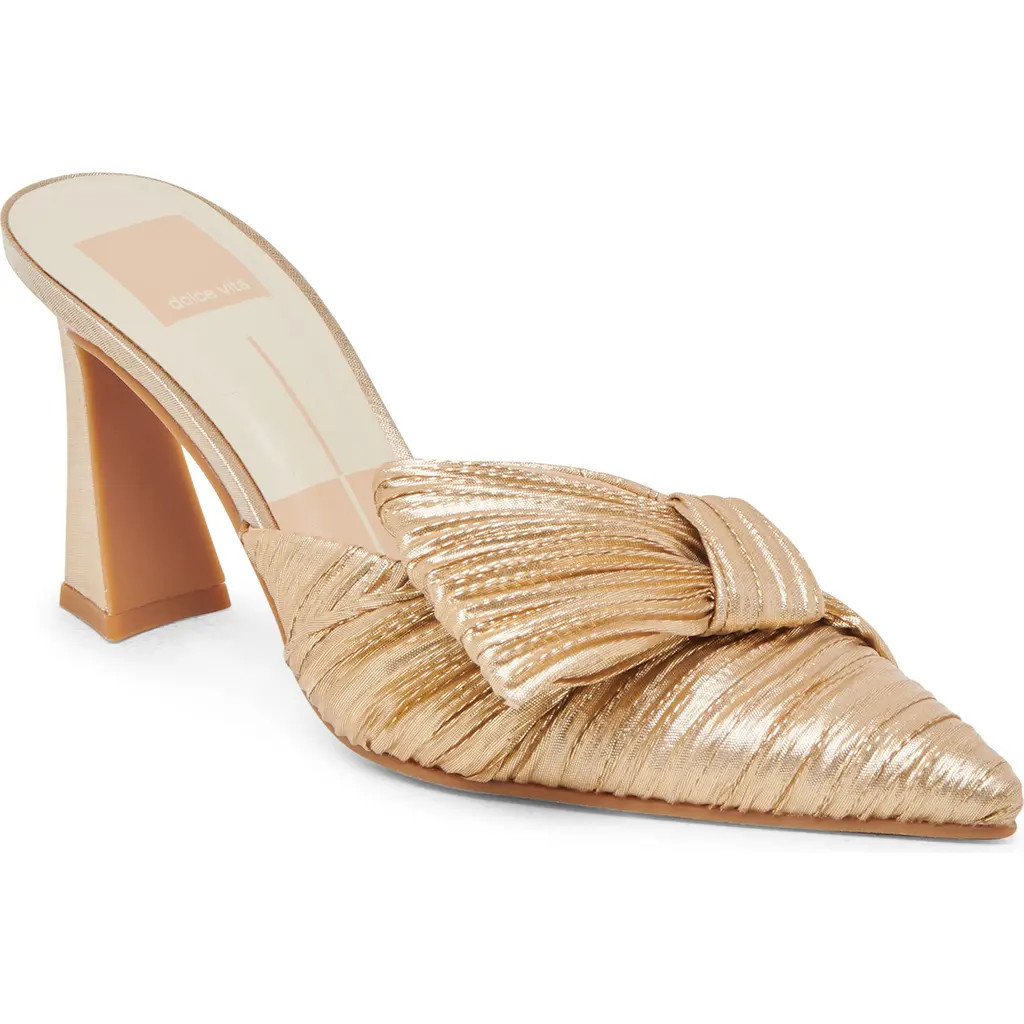 Dolce Vita Nerina Metallic Ribbon Mule Pump in Platinum Fabric at Nordstrom Rack, Size 10 | Nordstrom Rack