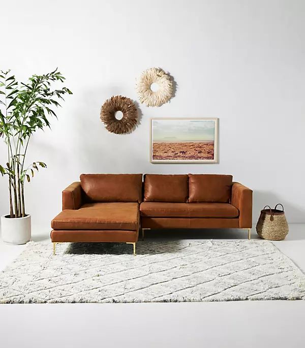 Edlyn Petite Leather Sectional By Anthropologie in Size 101 in | Anthropologie (US)