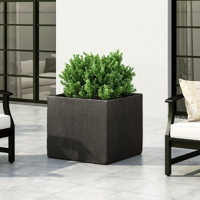 Okak Handmade Large Rectangular Planter Box 21.5x21.5x18.75 Inch, Modern Outdoor Planter for Patio and Garden, No Assembly, Black | Target