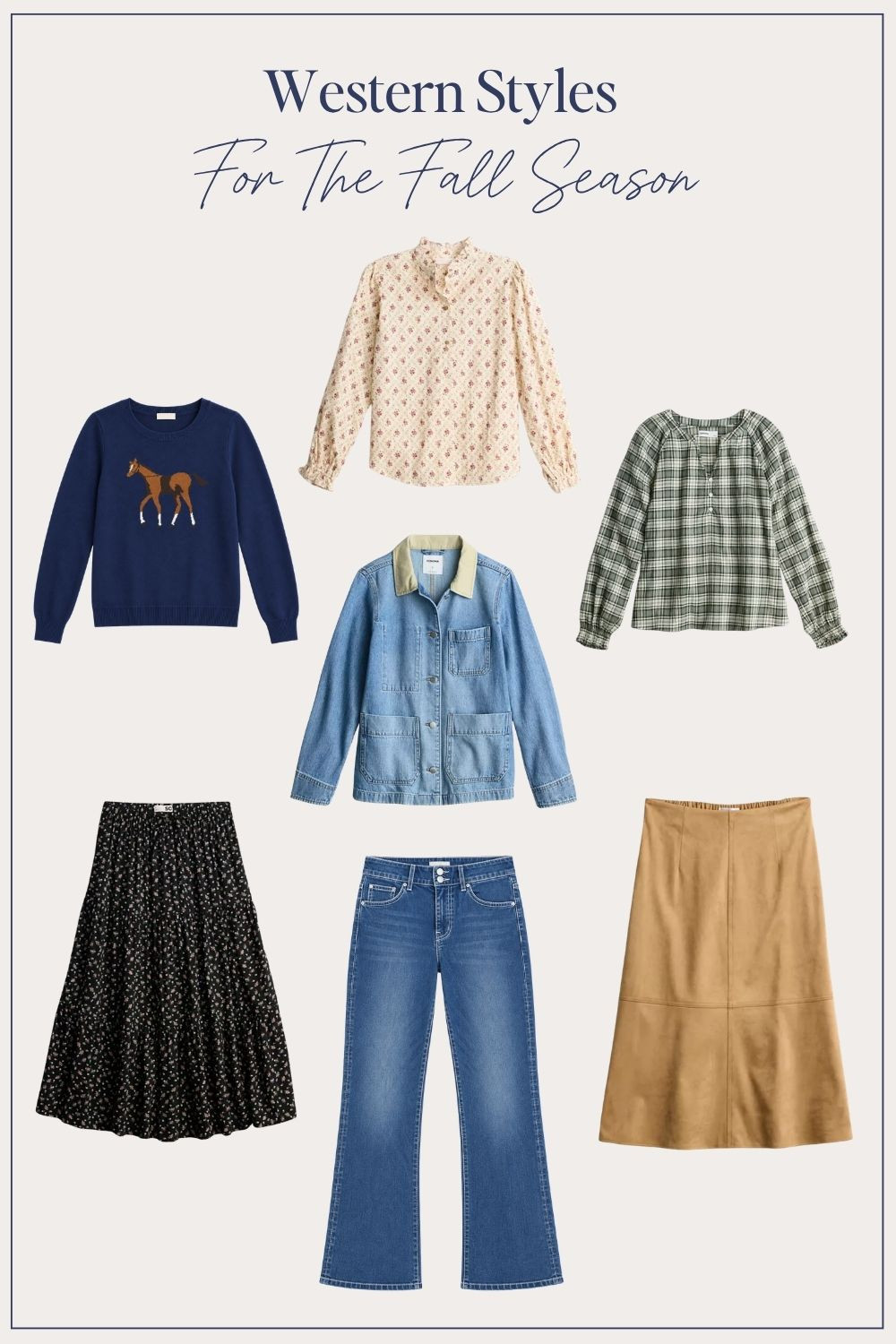 Western Styles for the Fall season 🐎 Horse themed sweater, prairie shirts, skirts, barn jackets and denim. @kohls #kohls #kohlspartner #kohlsfinds

#westernfashion #westernstyle #westernwear #cowgirlfashion #rodeostyle

western inspired, western fashion trend 2026, western inspired outfits, modern western style, fall fashion, transitional style, prairie skirts, peasant blouse, bootcut jeans 

 
