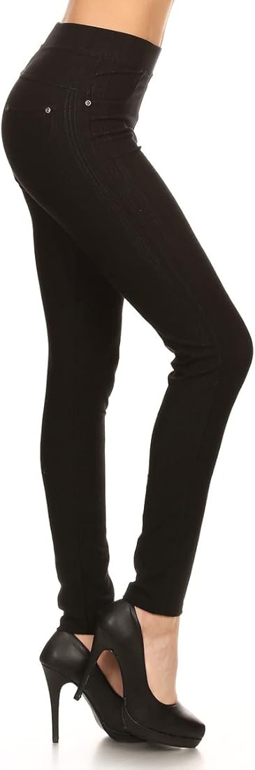 Leggings Depot Women's Cotton Blend Stretch Pull-on Jeggings Casual Pants with Pockets (Available... | Amazon (US)
