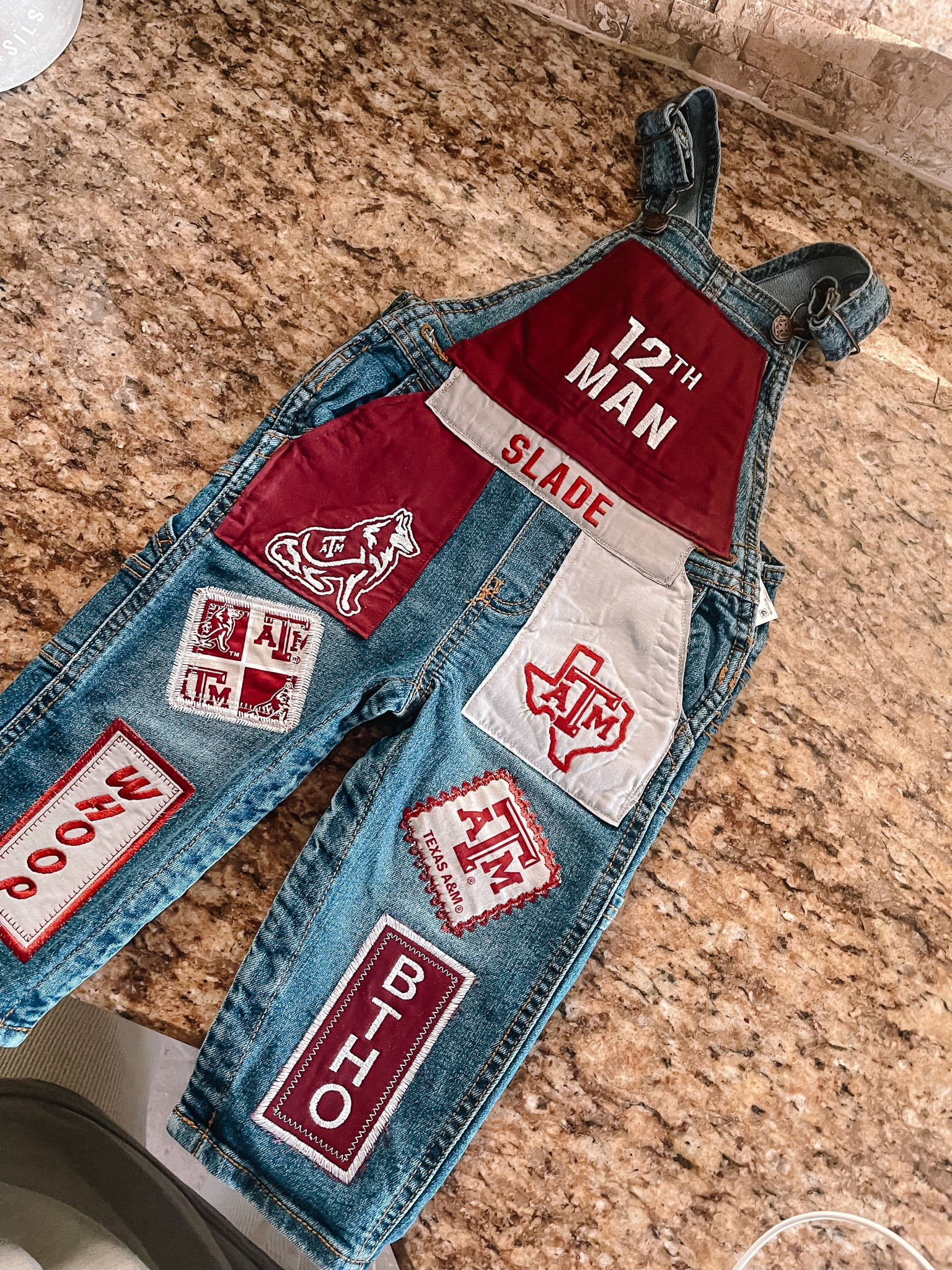 Kids Texas A&M yell leader overalls 