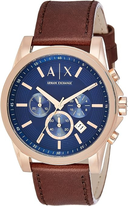Armani Exchange Men's AX2508 Brown Leather Watch | Amazon (US)