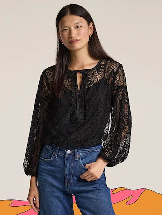 Old Navy x Anna Sui Lace Applique Top | Old Navy (US)
