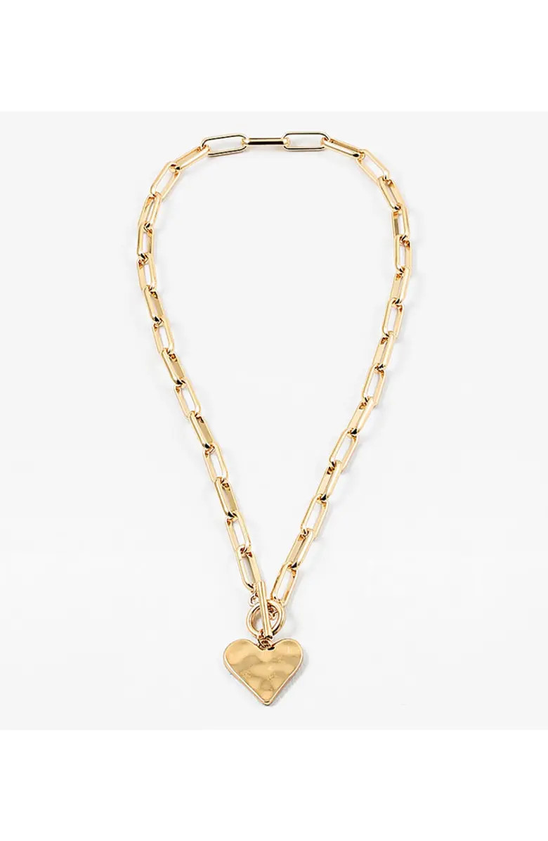 Hammered Heart Toggle Necklace | Nordstrom