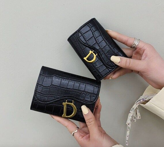 Luxury Card Holder Wallet Mini Women's PU Letter Wallet - Etsy | Etsy (US)