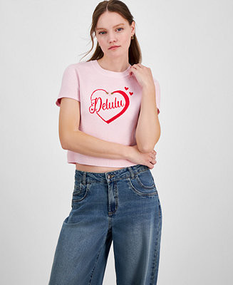 Juniors' Delulu Short-Sleeve Sweater | Macy's