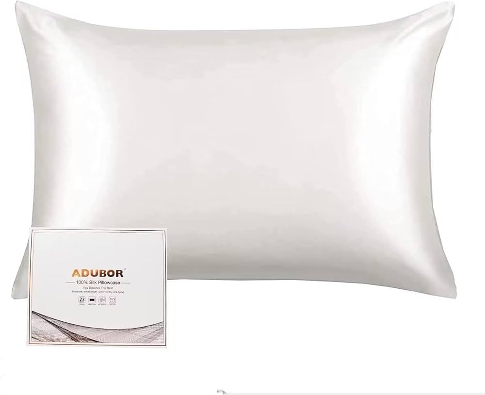 Adubor Mulberry Silk Pillowcase for Hair and Skin with Hidden Zipper, Both Side 23 Momme Silk,900... | Amazon (US)