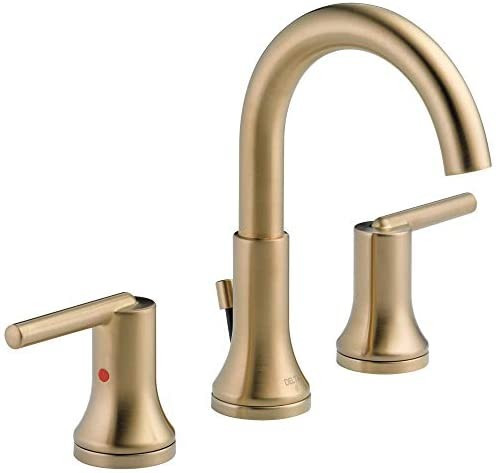 Delta Faucet Trinsic Widespread Bathroom Faucet 3 Hole, Gold Bathroom Faucet, Diamond Seal Techno... | Amazon (US)