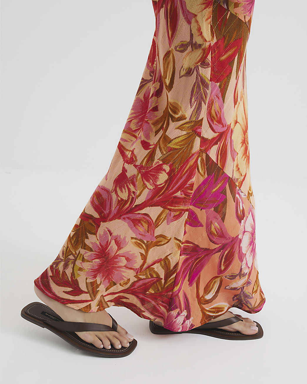 Brown Leather Flip Flop Flat Sandals | River Island UK & IE