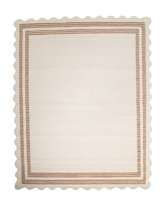 8x10 Wool Scottie Hand Tufted Scalloped Border Area Rug | TJ Maxx