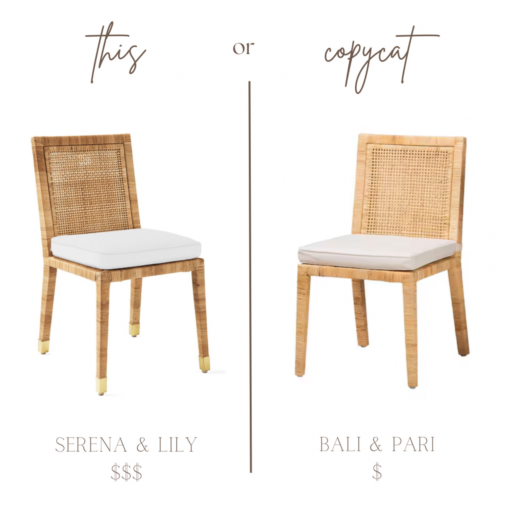 This or that! Rattan dining chair lookalikes 

The Serena and Lily chair is now on sale! 



.
.
.
.
Dining room, dining table, interior design, home decor , home furniture, 

#LTKSaleAlert #LTKHome