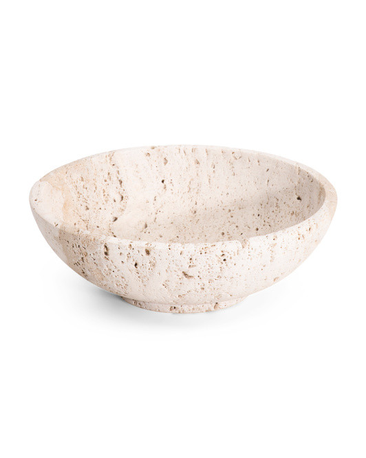 9in Travertine Stone Bowl | TJ Maxx