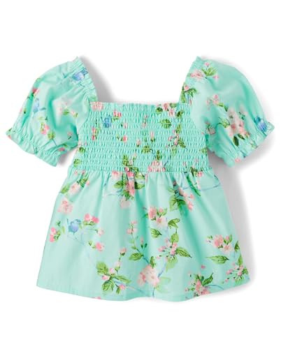 Gymboree,Girls,and Toddler Short Sleeve Woven Shirts,Mint Tea Floral,12 | Amazon (US)