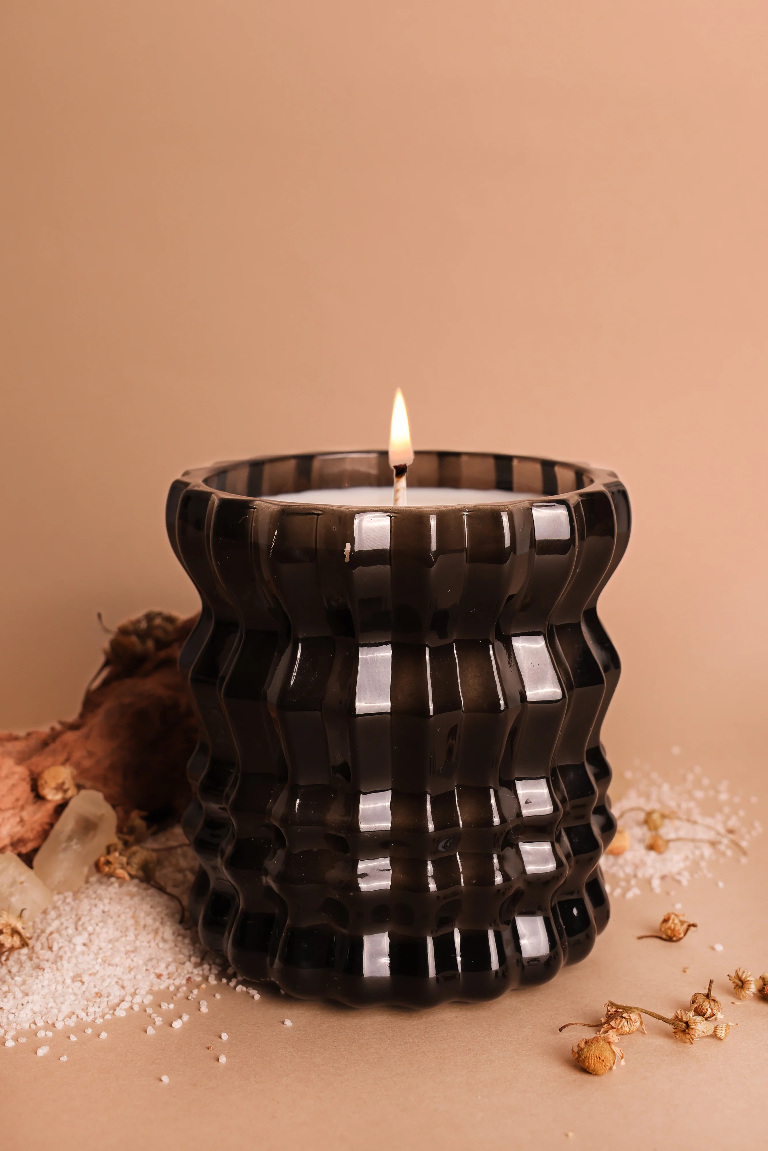 MARIS | Non-Toxic Candle in Textured Glass Vessel | Auden Lueur