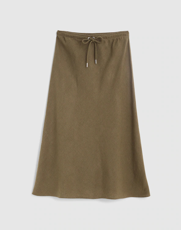 Drawstring Slip Skirt in 100% Linen | Madewell