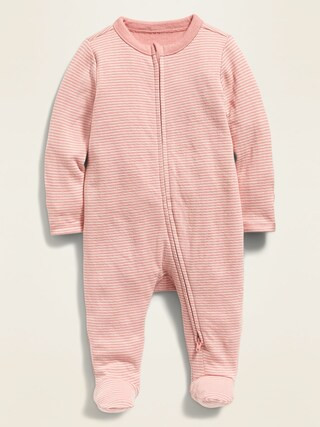 Unisex Striped Double-Layer Sleep & Play One-Piece for Baby | Old Navy (US)