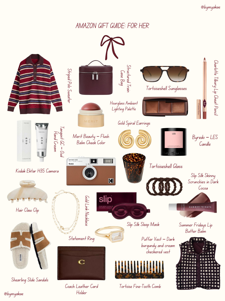 ✨ GIFT GUIDE FOR HER ✨
Okay… if you’re shopping for her this year (or just making your own wishlist because same), these are the girlie things she will actually be obsessed with. Cozy vibes, pretty textures, cute little luxuries… all the things we always end up reaching for first. 🤎

For your best friend, sister, mom, or the girl who already “has everything” — this is the guide you’ll want to save. ✨

#ltkholiday #ltkgiftguide #giftguideforher #amazonfinds #holidayedit #bymyakae  

 #LTKGiftGuide #LTKHoliday #LTKSaleAlert