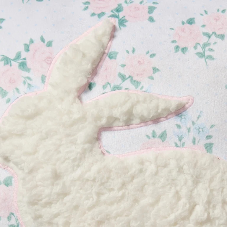 18" x 18" White/Multi Floral Bunny Decorative Pillow, by My Texas House | Walmart (US)