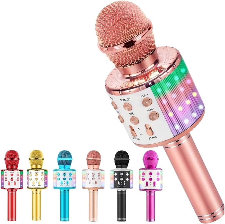 Karaoke Microphone for Kids Singing,Milerong 5 in 1 Wireless Bluetooth Microphone with LED Lights... | Amazon (CA)