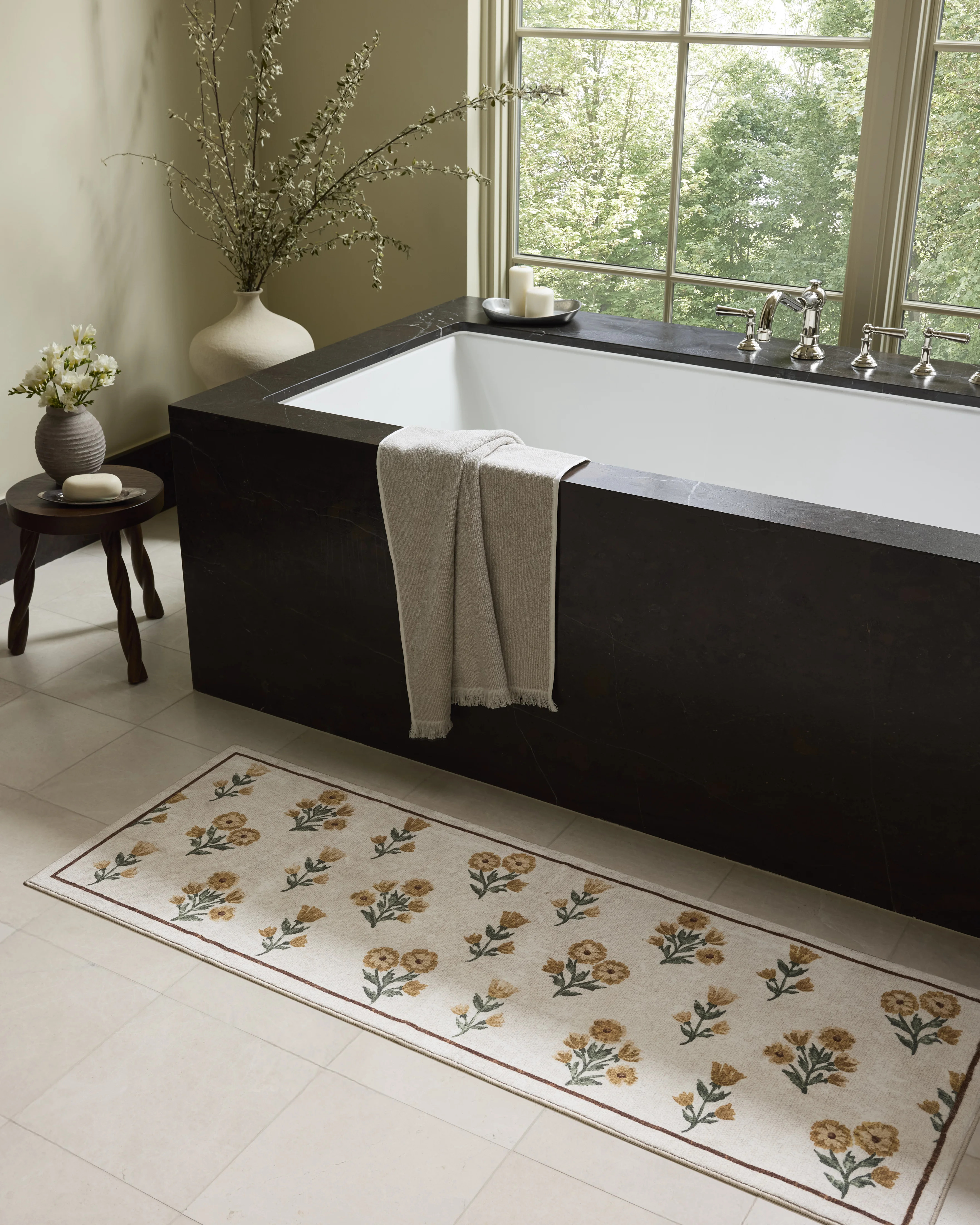 Chris Loves Julia x Loloi Clove Ivory / Wheat Bath Mat | Wayfair | Wayfair North America