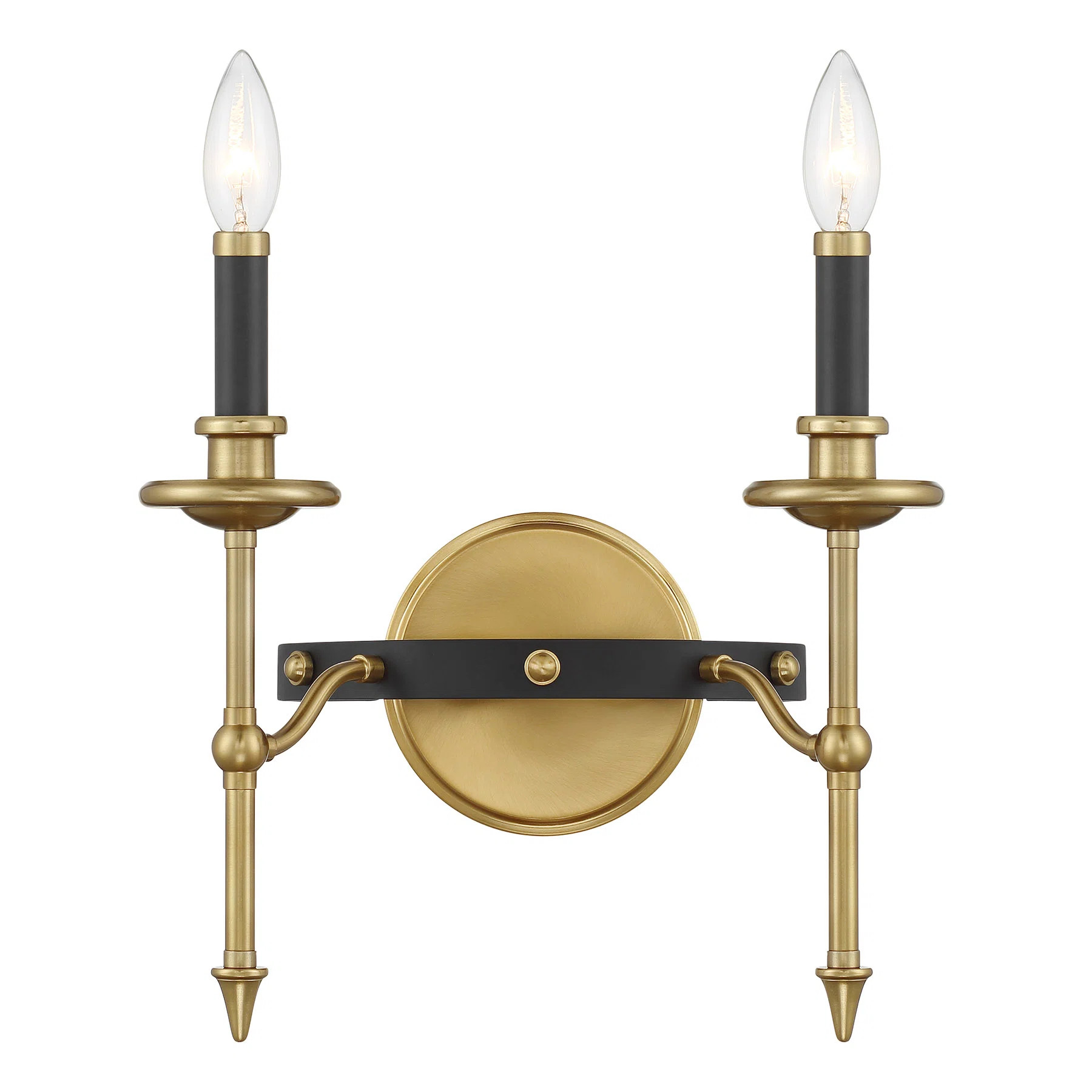 Savoy House Consulate 2-Light Wall Sconce in Matte Black and Warm BrassBySavoy House | Wayfair North America