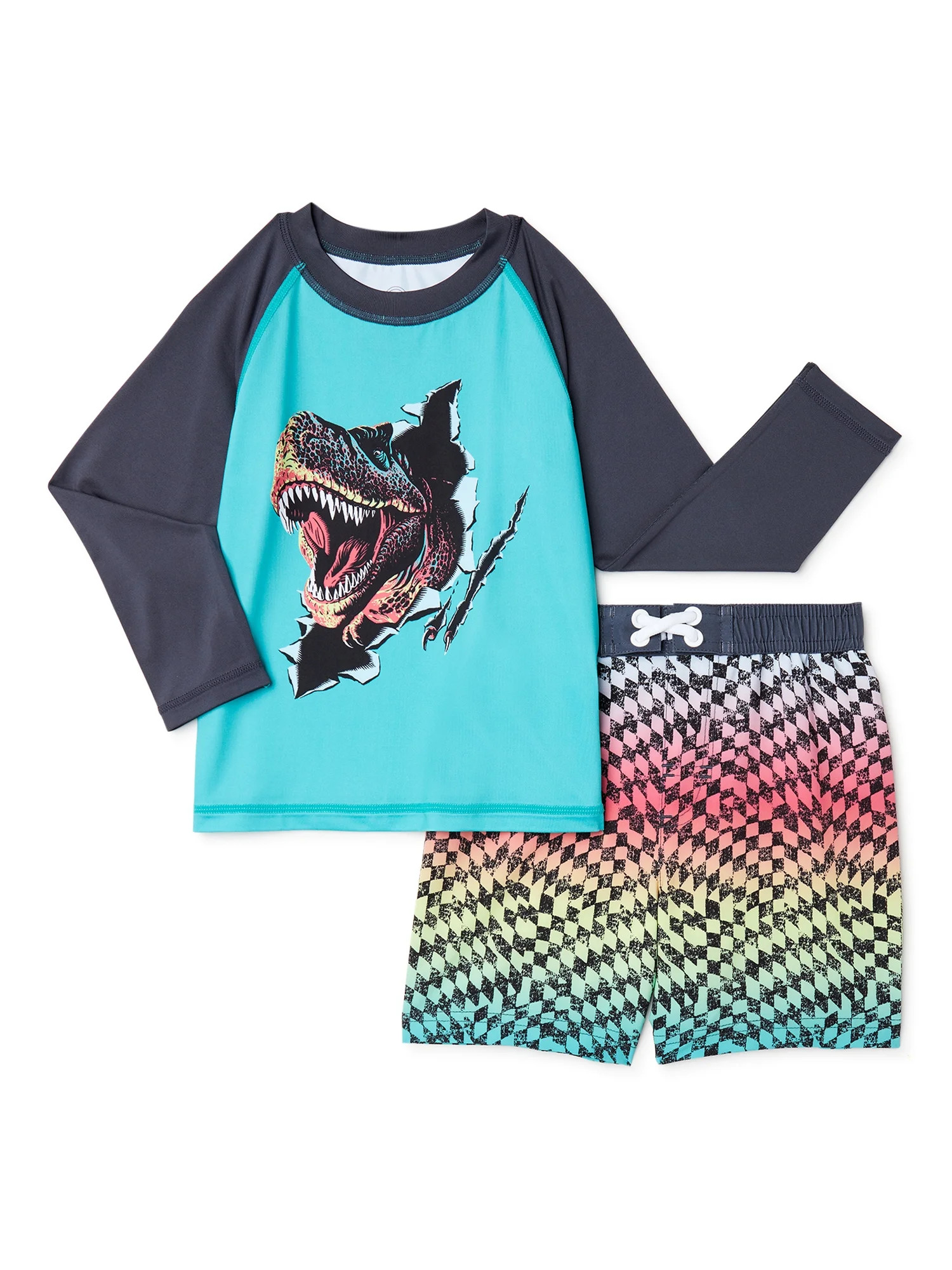 Wonder Nation Toddler Boy Long Sleeve Rashguard Swim Set, Sizes 12M-5T - Walmart.com | Walmart (US)