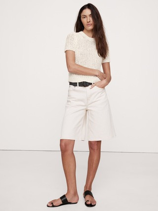 Shrunken Short-Sleeve Sweater | Banana Republic (US)